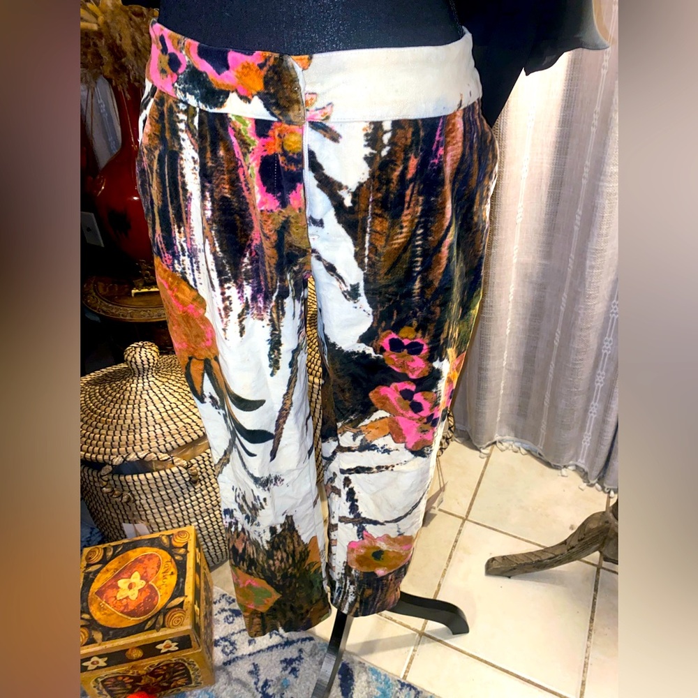 Versace Jeans Couture Floral Velvet Print Women's Pants